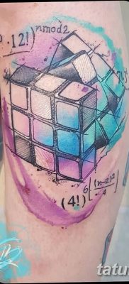 fotó a Rubik -kocka tetoválásról, kelt 2018.02.24. №037 - tetoválás Rubik -kocka -
