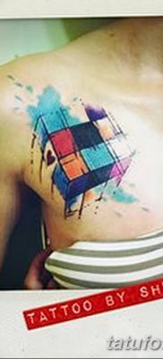 fotó a Rubik -kocka tetoválásról, dátum: 2018.02.24 №045 - tetoválás Rubik -kocka -