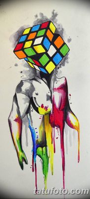 fotó a Rubik -kocka tetoválásról, kelt 2018.02.24. №054 - tetoválás Rubik -kocka -
