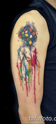 fotó a Rubik -kocka tetoválásról, dátum: 2018.02.24. №055 - tetoválás Rubik -kocka -