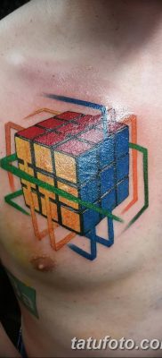 fotó a Rubik -kocka tetoválásról, kelt 2018.02.24. №067 - tetoválás Rubik -kocka -