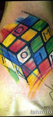 fotó a Rubik -kocka tetoválásról, dátum: 2018.02.24 №071 - tetoválás Rubik -kocka -