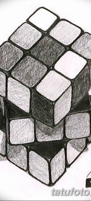 fotó a Rubik -kocka tetoválásról, kelt 2018.02.24. №072 - tetoválás Rubik -kocka -