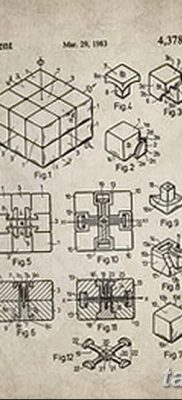 fotó a Rubik -kocka tetoválásról, kelt 2018.02.24. №083 - tetoválás Rubik -kocka -