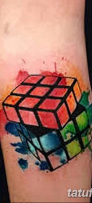 fotó a Rubik -kocka tetoválásról, kelt 2018.02.24. №087 - tetoválás Rubik -kocka -