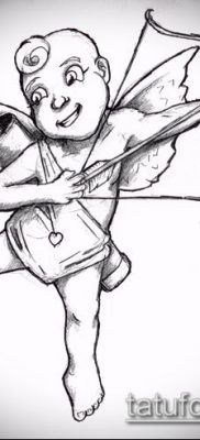 fotó Ámor tetoválásról (jelentése) - példa egy érdekes tetoválási rajzra - 066