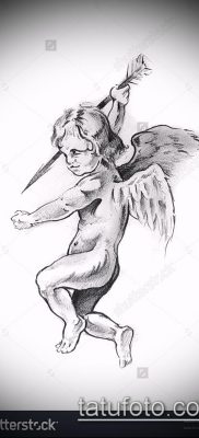 fotó Ámor tetoválásról (jelentése) - példa egy érdekes tetoválási tervre - 026