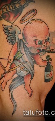 fotó Ámor tetoválásról (jelentése) - példa egy érdekes tetoválási tervre - 018