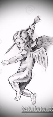 fotó Ámor tetoválásról (jelentése) - példa egy érdekes tetoválási rajzra - 017