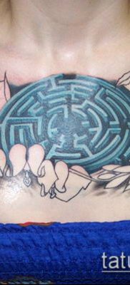 tetováló labirintus №195 - a minta méltó változata, amely sikeresen használható feldolgozásra és tetováló labirintus hüvelyként történő alkalmazására