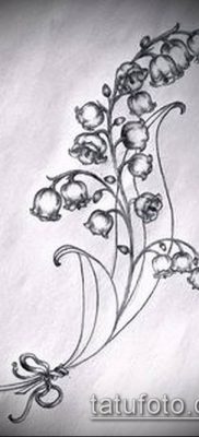 fotó gyöngyvirág tetoválásról (érték) - példa rajz - 014