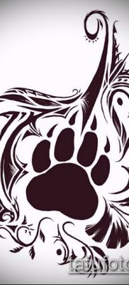 PAW TATTOO No. 902 - a minta hűvös változata, amely sikeresen használható a feldolgozáshoz és a tetováláshoz jaguár mancsként