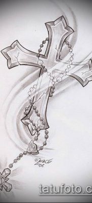 Tetovaža s latinskim križem # 344 hladna je verzija uzorka koja se može lako koristiti za preoblikovanje i primjenu kao tetovaža s latinskim križem na zglobu