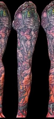 Erdei állat tetoválás - ujja az egész karon