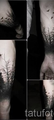 Erdei tetoválás a karon férfiaknak