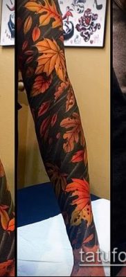 tetováló levél fotó (érték) - példa egy érdekes tetoválási rajzra - 028