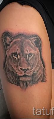 снимка на татуировка на лъвица за статия за значението на татуировка на лъвица - tatufoto.ru - 47