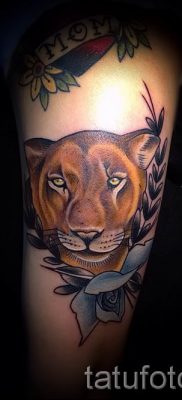 снимка на татуировка на лъвица за статия за значението на татуировка на лъвица - tatufoto.ru - 45