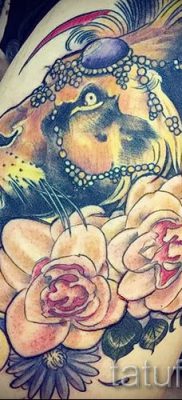 снимка на татуировка на лъвица за статия за значението на татуировка на лъвица - tatufoto.ru - 25