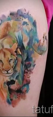 снимка на татуировка на лъвица за статия за значението на татуировка на лъвица - tatufoto.ru - 21