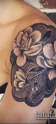 Magnolia tetoválás 357. szám - a minta egyedi változata, amely jól használható Magnolia tetoválásként történő feldolgozásra és alkalmazásra