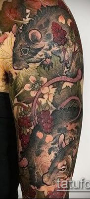 fotó egy málnás tetoválásról (jelentése) - példa egy érdekes tetoválási rajzra - 041