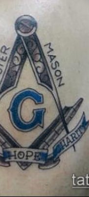 fotó a tetoválásról a combon (tetováló kőművesek) (érték) - példa rajz - 049