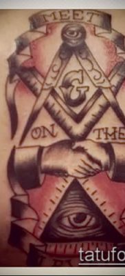 fotó a tetoválásról a combon (tetováló kőművesek) (érték) - példa rajz - 008