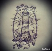mit jelent a világítótorony tetoválása - vázlat