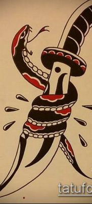 kard és kígyó tetoválás 184. szám - a minta exkluzív változata, amely könnyen használható felülvizsgálatra és kard és tetoválásként alkalmazható vállon