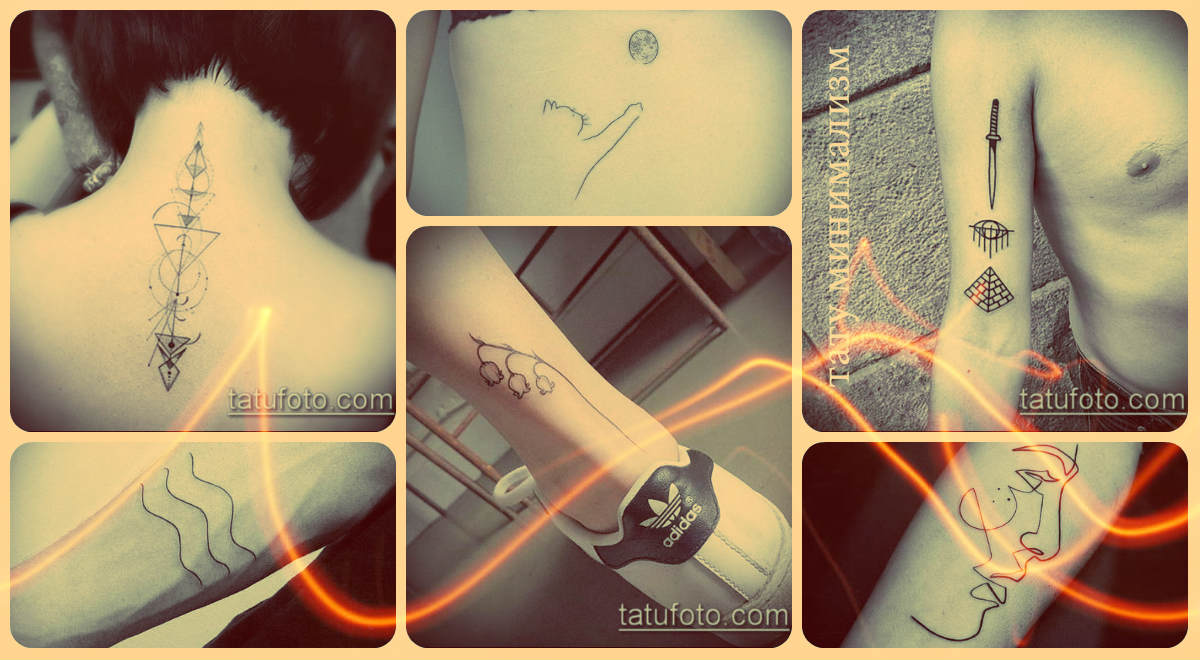 A minimalizmus tetoválás jelentése - fényképes példák a rajzokról