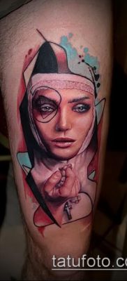 fotó egy apáca tetoválásról (jelentése) - példa egy érdekes tetoválási rajzra - 088