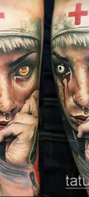 fotó egy apáca tetoválásról (jelentése) - példa egy érdekes tetoválási tervre - 077