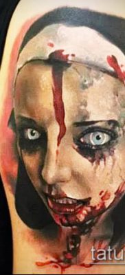 fotó egy apáca tetoválásról (jelentése) - példa egy érdekes tetoválási rajzra - 074