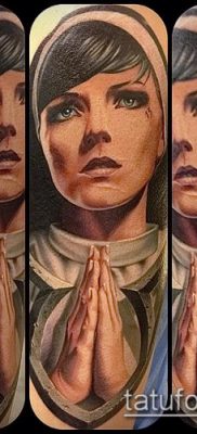 fotó egy apáca tetoválásról (jelentése) - példa egy érdekes tetoválási tervre - 061