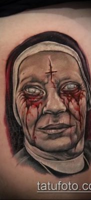 fotó egy apáca tetoválásról (jelentése) - példa egy érdekes tetoválási tervre - 054