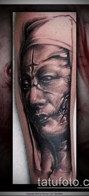 fotó egy apáca tetoválásról (jelentése) - példa egy érdekes tetoválási tervre - 040