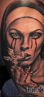 fotó egy apáca tetoválásról (jelentése) - példa egy érdekes tetoválási tervre - 031