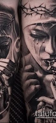 fotó egy apáca tetoválásról (jelentése) - példa egy érdekes tetoválási tervre - 027