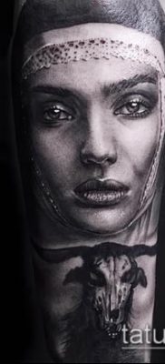 fotó egy apáca tetoválásról (jelentése) - példa egy érdekes tetoválási tervre - 023