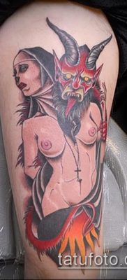 fotó egy apáca tetoválásról (jelentése) - példa egy érdekes tetoválási tervre - 022