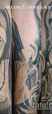 fotó egy apáca tetoválásról (jelentése) - példa egy érdekes tetoválási tervre - 014