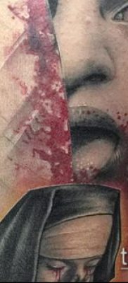 fotó egy apáca tetoválásról (jelentése) - példa egy érdekes tetoválási rajzra - 011