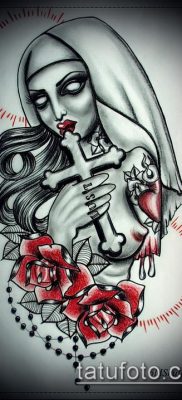 a vázlat lehetőség egy apáca tetoválás - kép