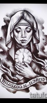 fotó egy apáca tetoválásról (jelentése) - példa egy érdekes tetoválási tervre - 001