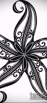 Fotografija tetovaže morske zvijezde (tetovaža morske zvijezde) (vrijednost) - primjer crteža - 010