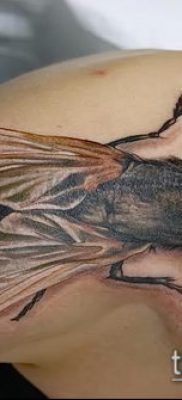 fénykép egy légy tetoválásról (jelentése) - egy példa egy érdekes tetoválási rajzra - 037