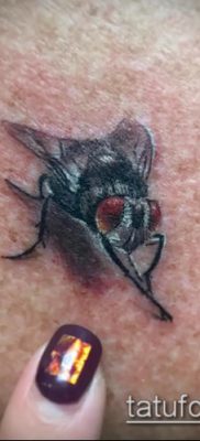 fotó egy légy tetoválásról (jelentése) - egy példa egy érdekes tetoválási rajzra - 027