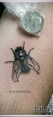 fénykép egy légy tetoválásról (jelentése) - egy példa egy érdekes tetoválási rajzra - 019