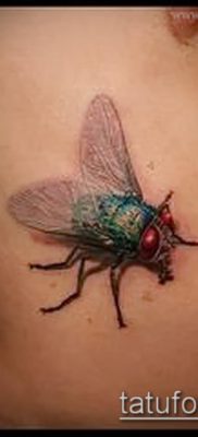 fénykép egy légy tetoválásról (jelentése) - egy példa egy érdekes tetoválási rajzra - 004